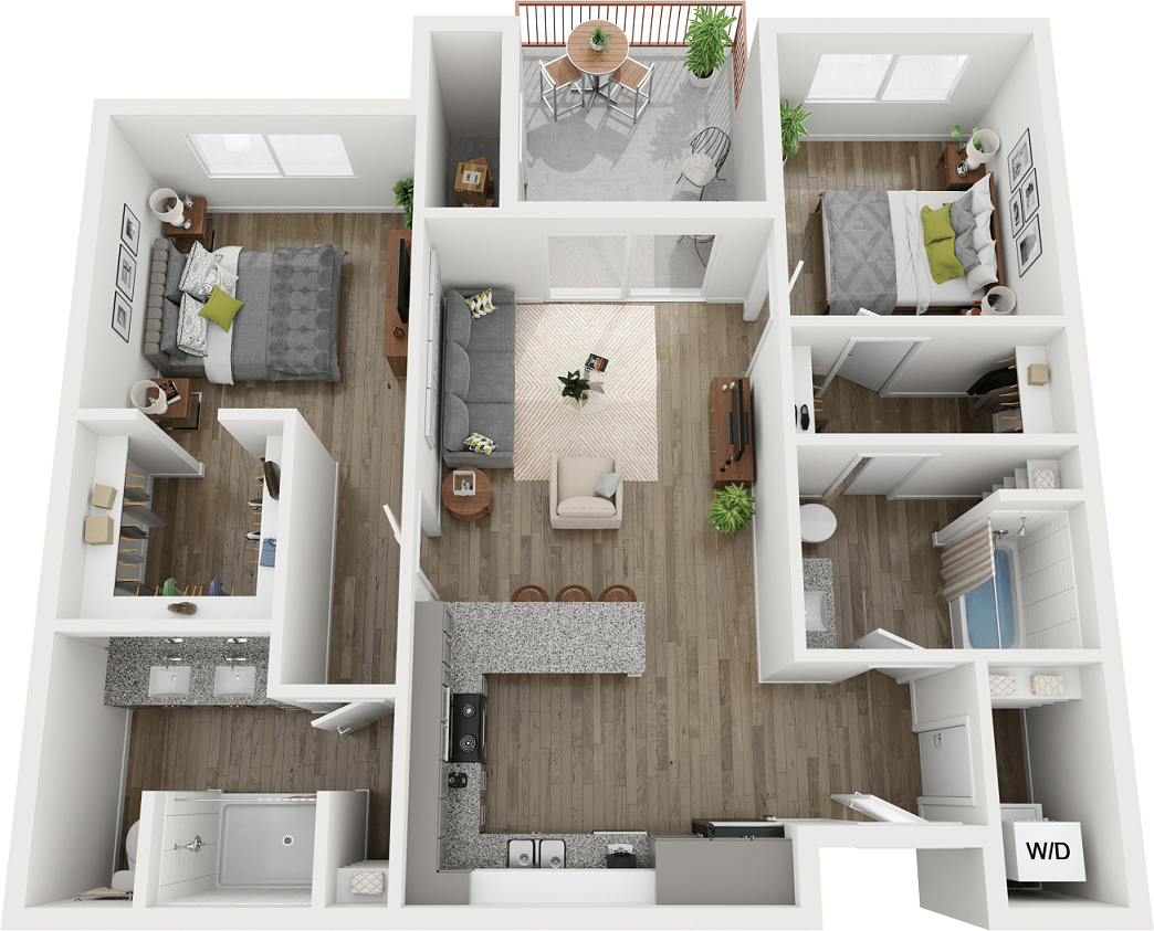 B1 floor plan at Presidium Pecan District, Texas